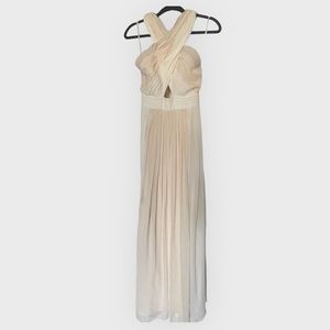 Gianni Binni Ivory Empire Waist/Pleated Formal Dress Size Small